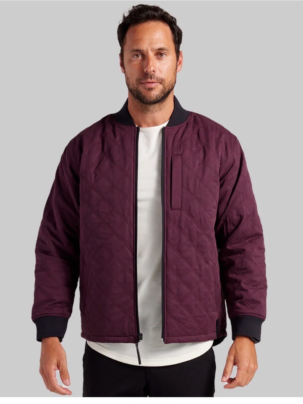 BYLT Hi-Lo‎ Reversible Bomber Jacket in Maroon Black combo , Small